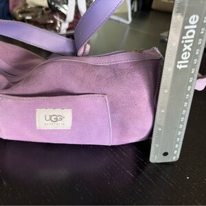 UGG purple suede Sherpa sheepskin barrel handbag